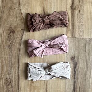 Marshalls Girls Knotted Headband Trio - Brown, Pink & Cream